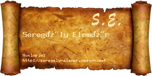 Seregély Elemér névjegykártya